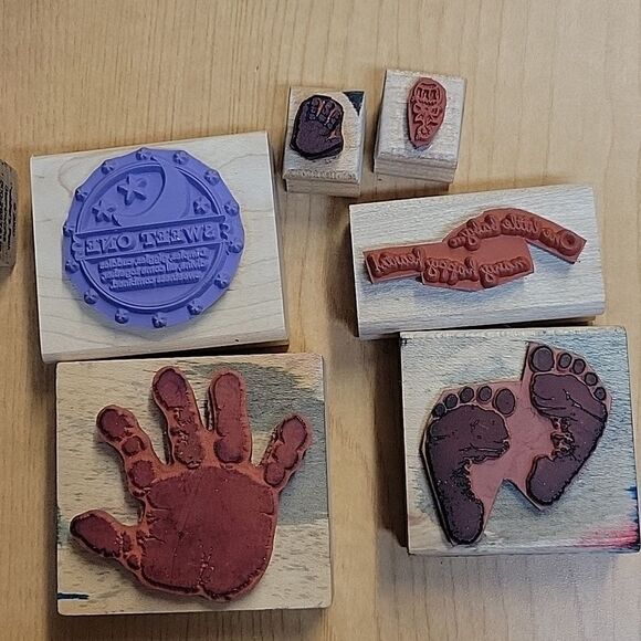 - Stampin Up lot of 9 Baby stamps and ink pad (set I) - Picture 5 of 6